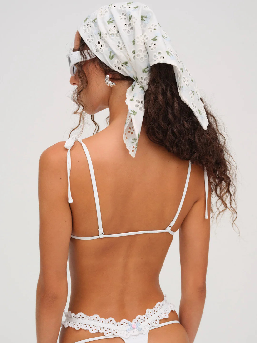 Daisy Eyelet Triangle Bikini Top