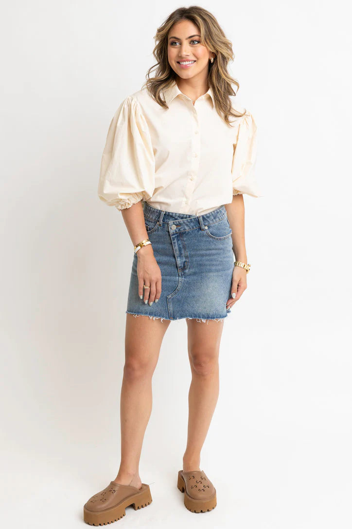 Denim Novelty Mini Skirt