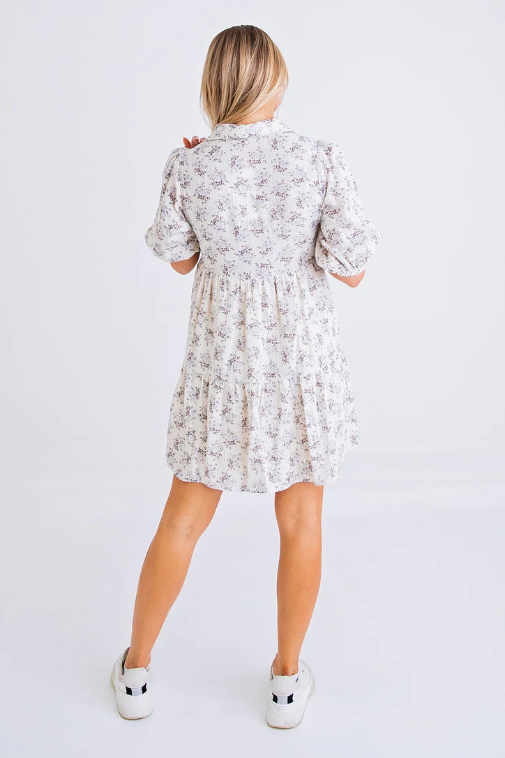 Quilted Floral Tier Dress