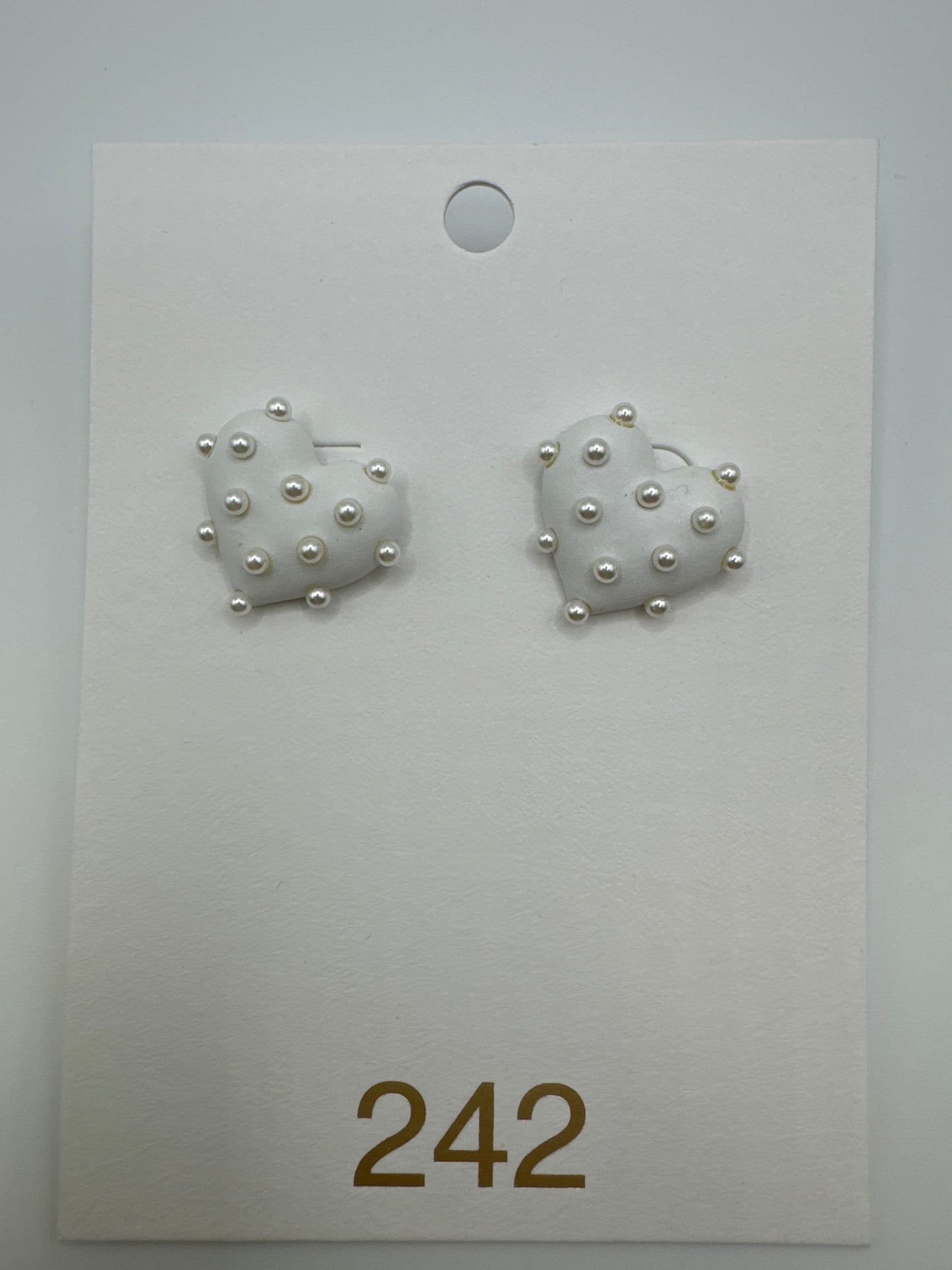Puffy Pearl Heart Stud