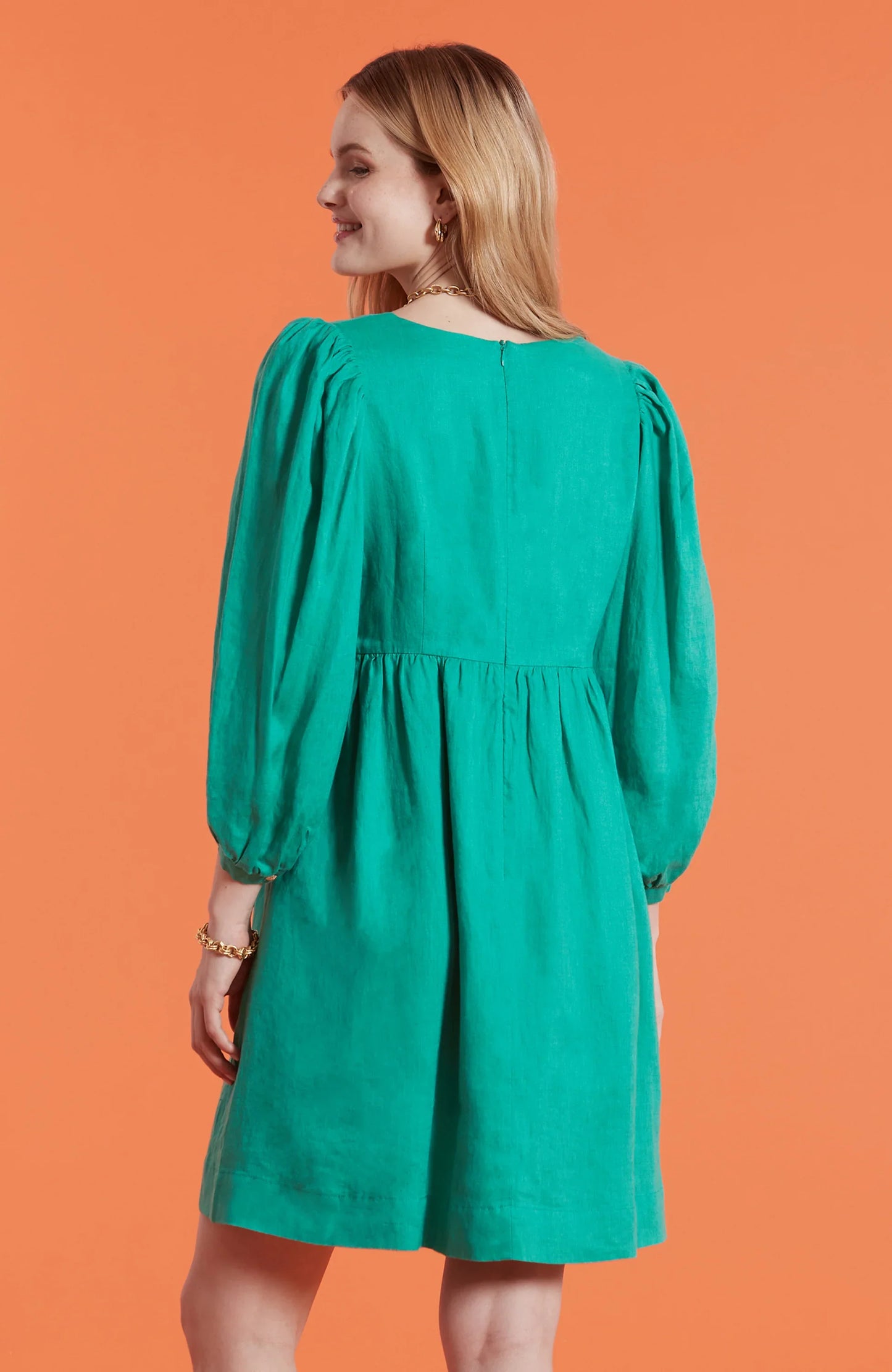 Eva Solid Linen Dress