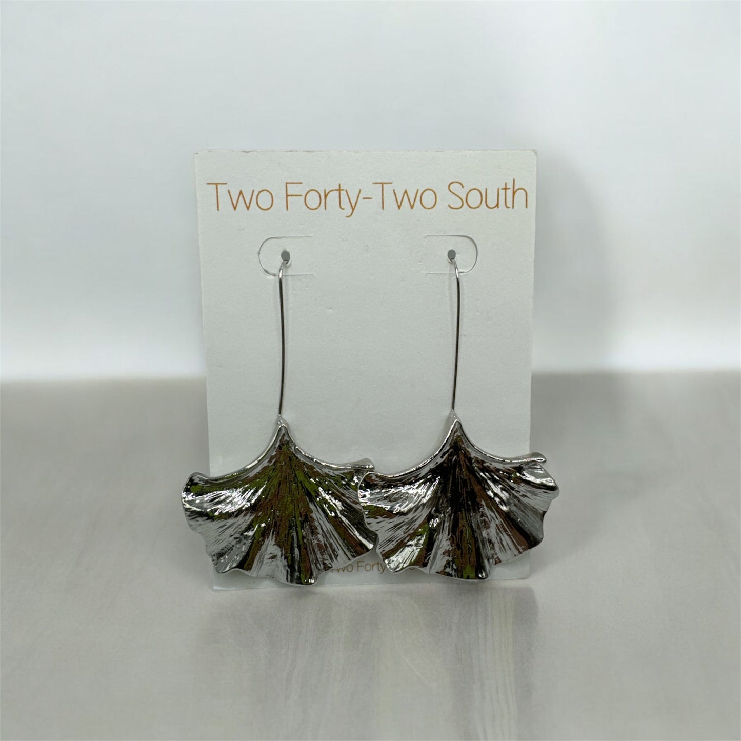 Ginko Dangle Earrings-Silver