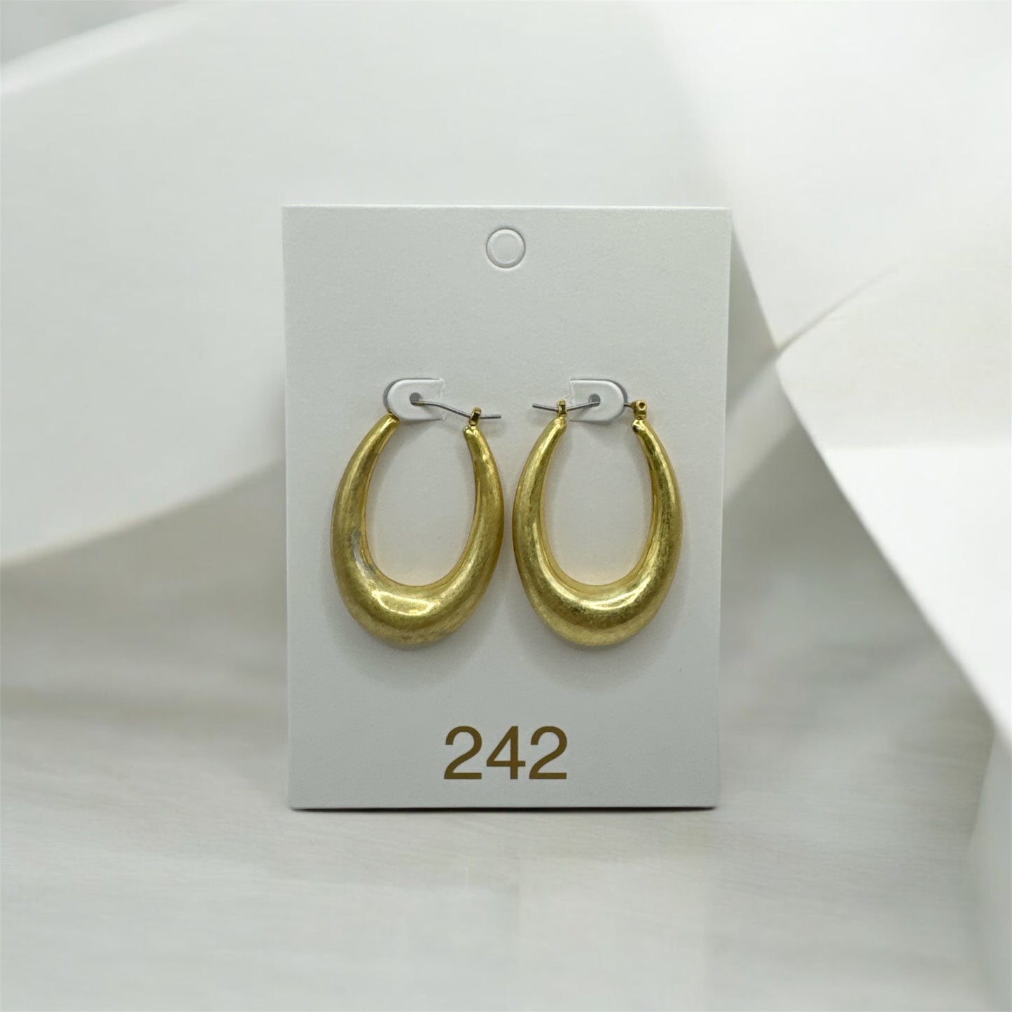 Vintage Gold Teardrop Hoop-Gold