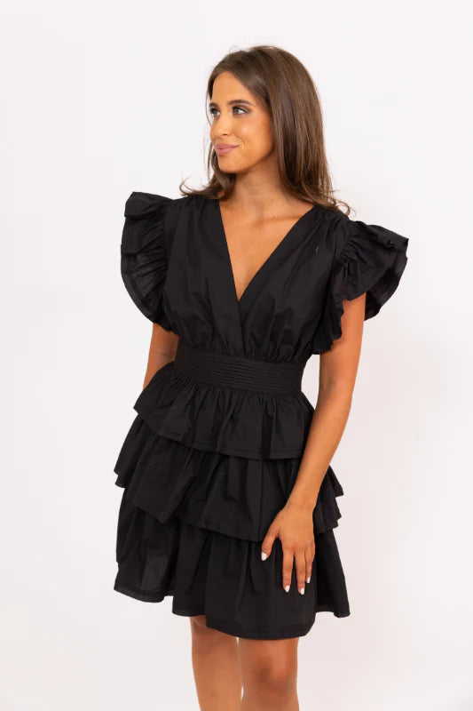 Wrap Ruffle Bottom Dress