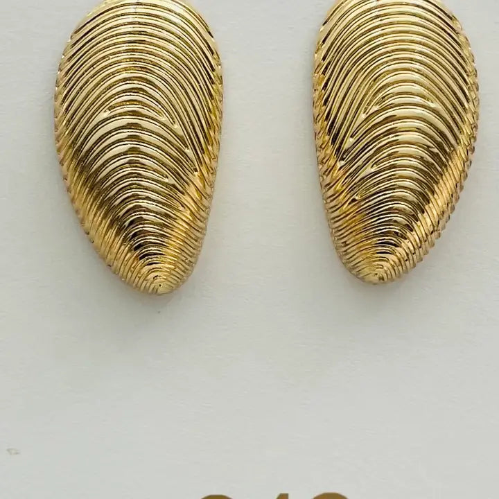 Elongated Mussel Shell Earring