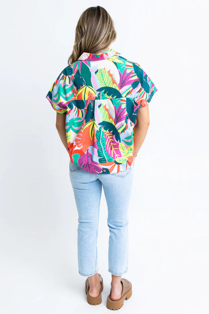 Poplin VNeck Collar Top