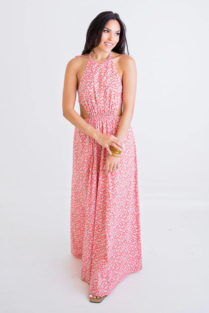 Halter Cut-Out Maxi Dress
