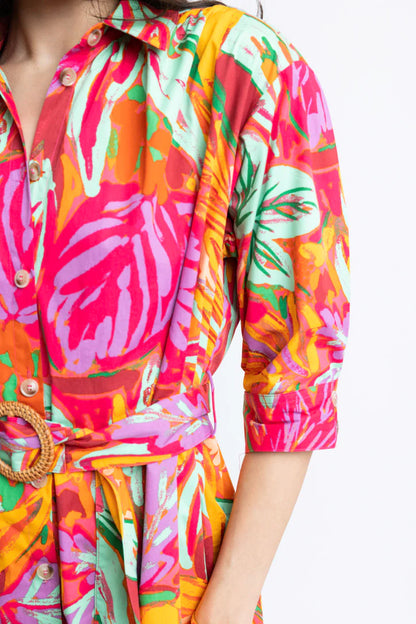 Palm Shirt Dress Maxi