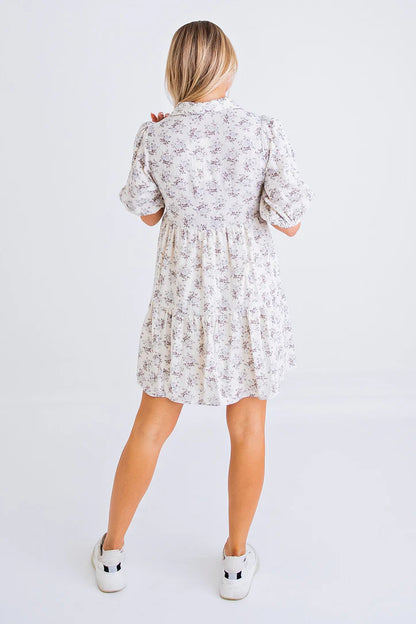 Quilted Floral Tier Dress