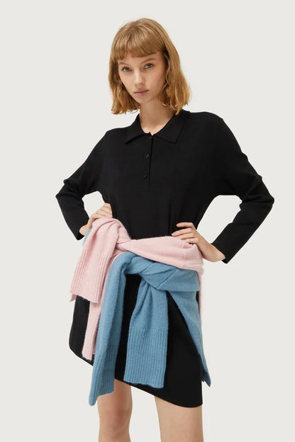 Short Dress with Polo Neck