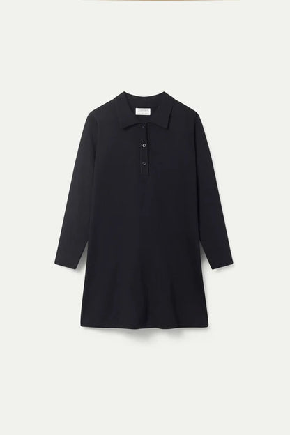 Short Dress with Polo Neck