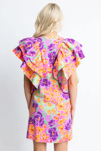 Garden Ruffle Button Dress