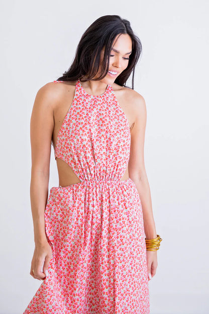 Halter Cut-Out Maxi Dress