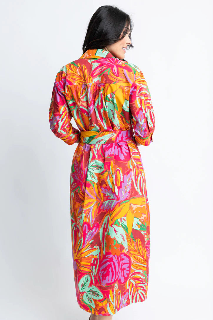 Palm Shirt Dress Maxi