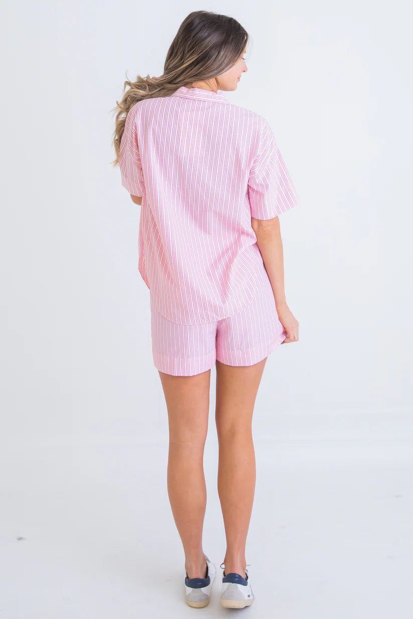 Stripe Poplin Short