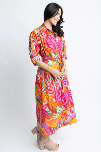 Palm Shirt Dress Maxi