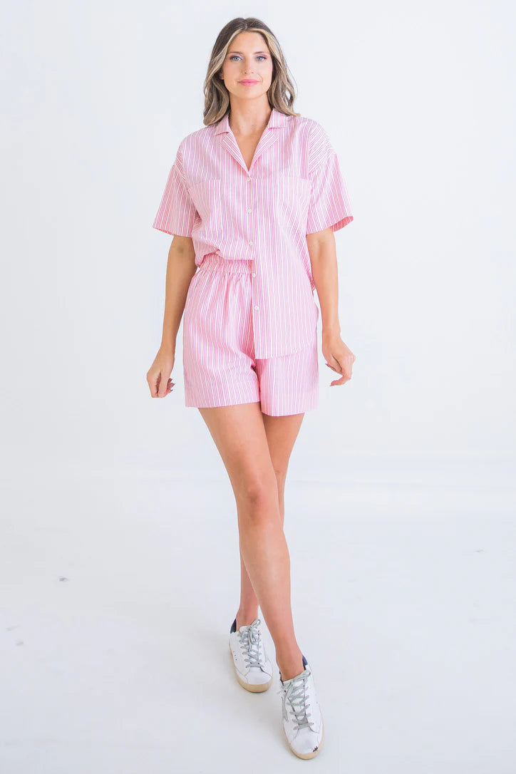 Stripe Poplin Short