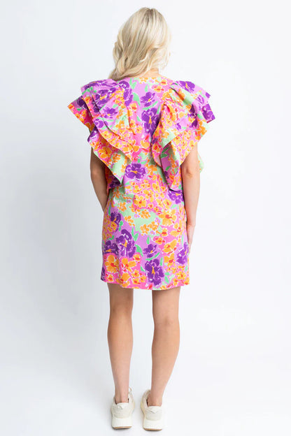 Garden Ruffle Button Dress