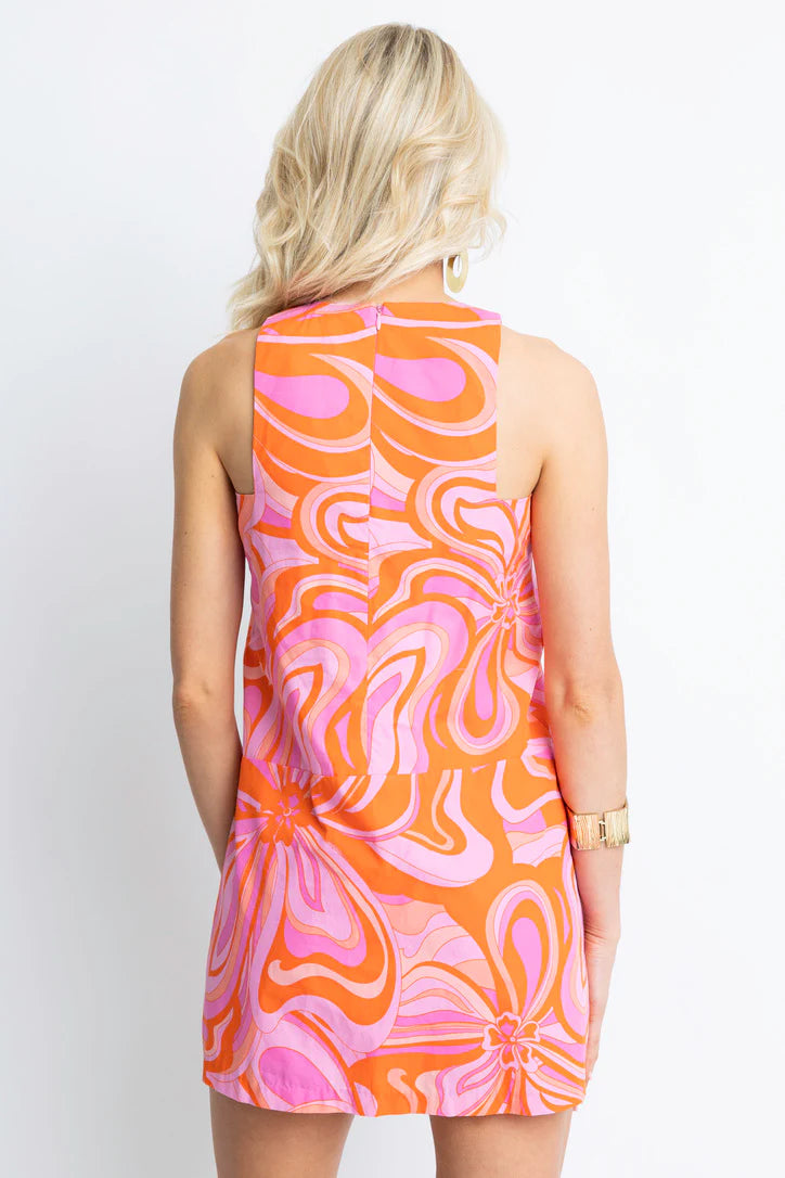 70's Floral Mod Pocket Dress