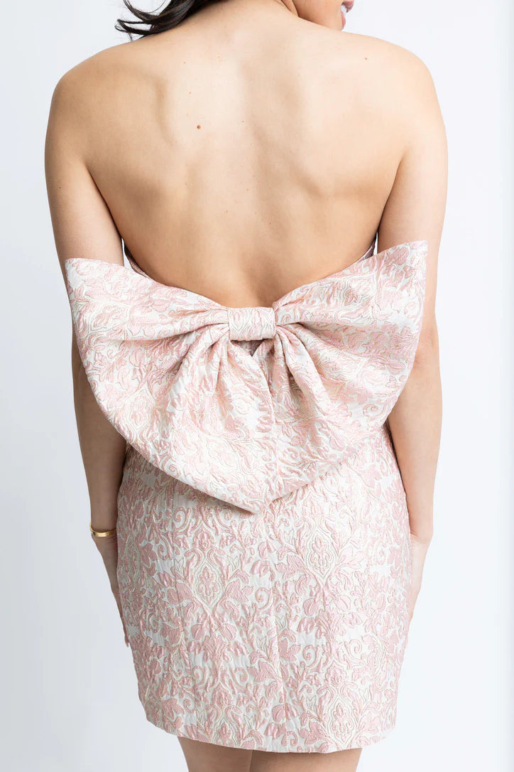 Jacquard Bustier Bow Dress