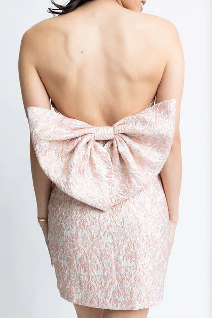Jacquard Bustier Bow Dress
