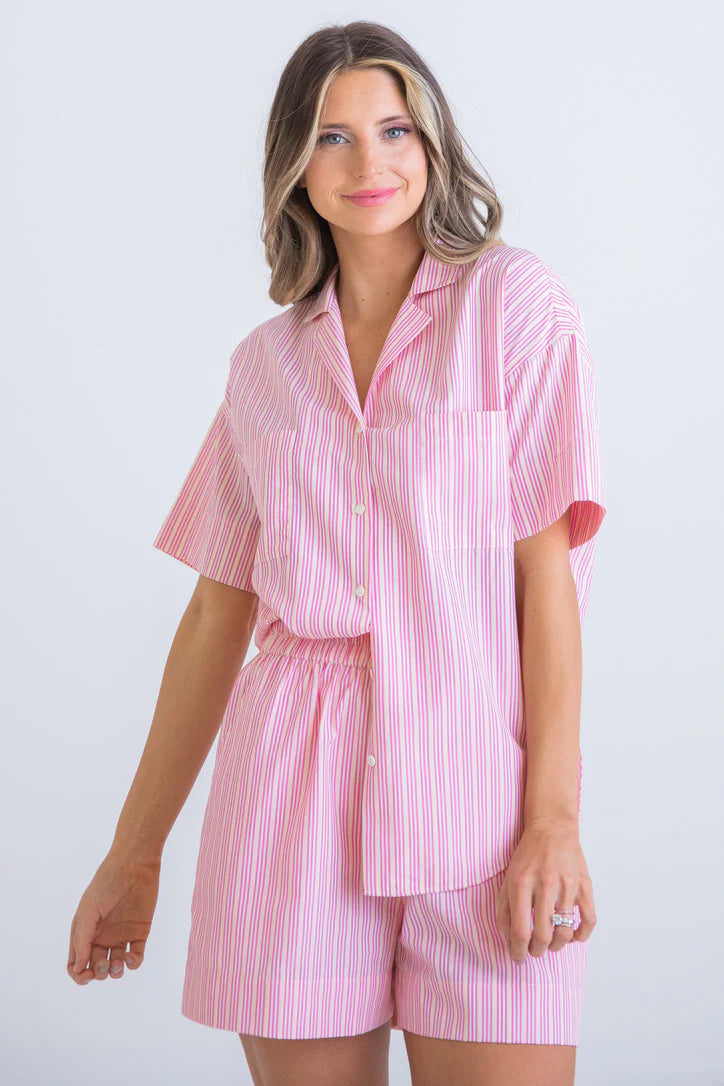 Stripe Poplin Short