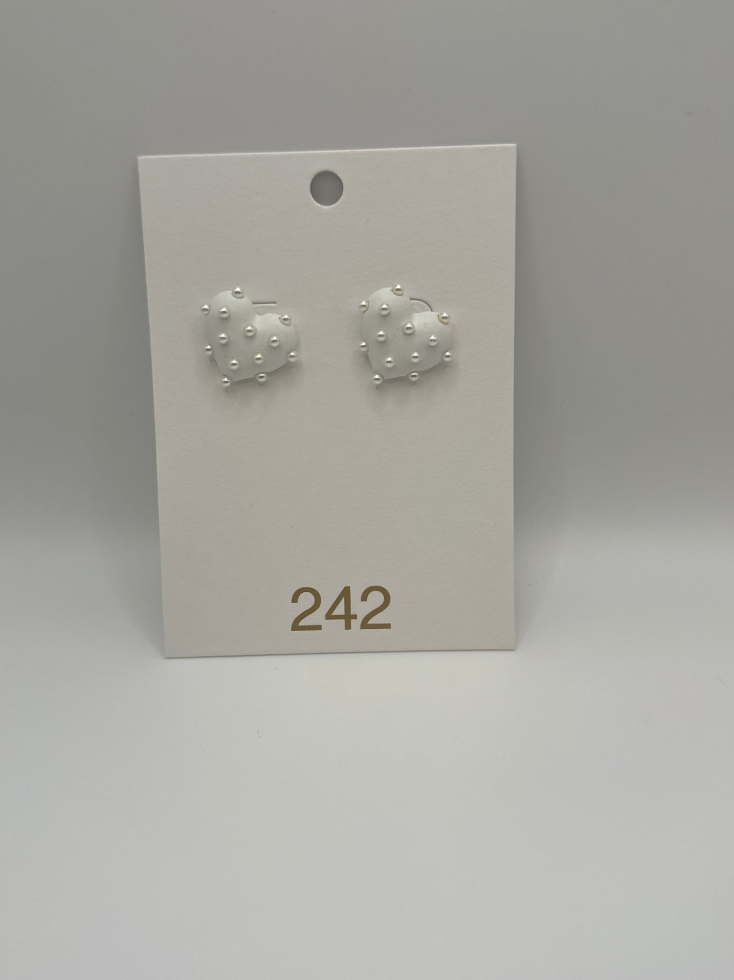 Puffy Pearl Heart Stud