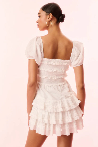 Fellows Cotton Ruffle Mini Dress