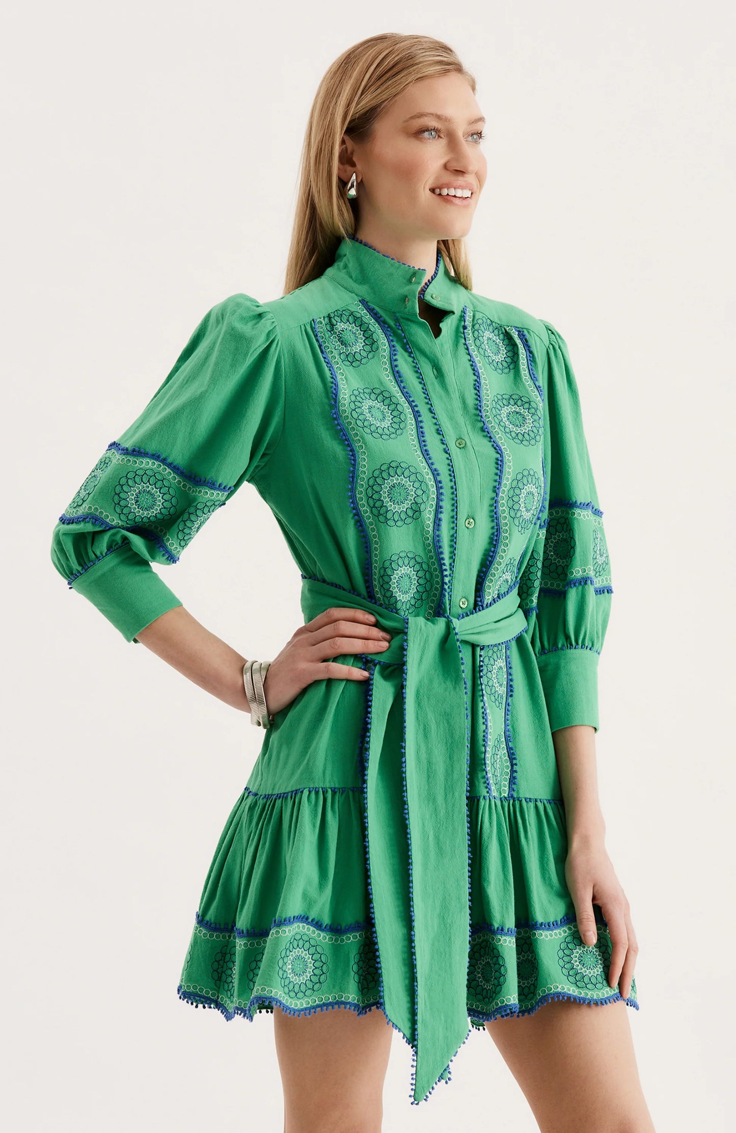 Christy Embroidered Skimmer Dress