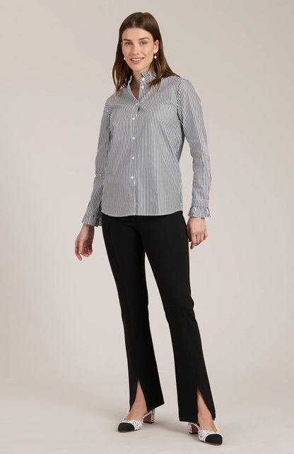 Kelsey Ruffle Collar Striped Shirt