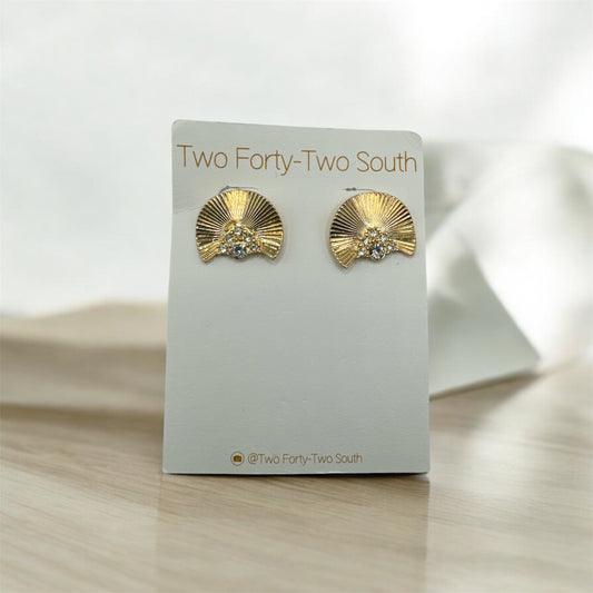 Cinched Cocktail Earring-gold/CZ