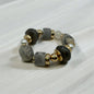 GRAY - Stone, Gold & Pearl Bracelet