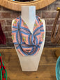 Firenze Scarf Necklace-Pink Blue