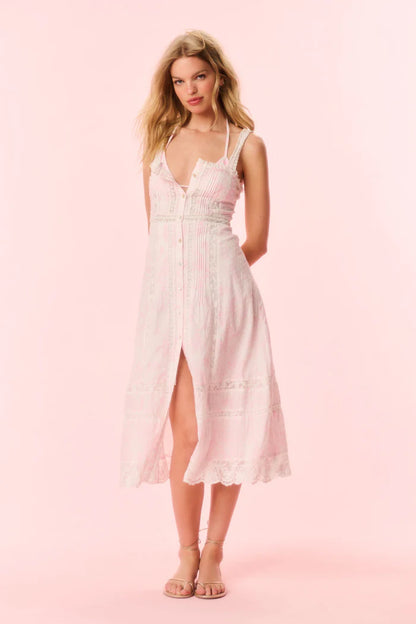 judalon cotton midi dress Loveshackfancy Judalon Cotton Midi Dress - Blue Cove
