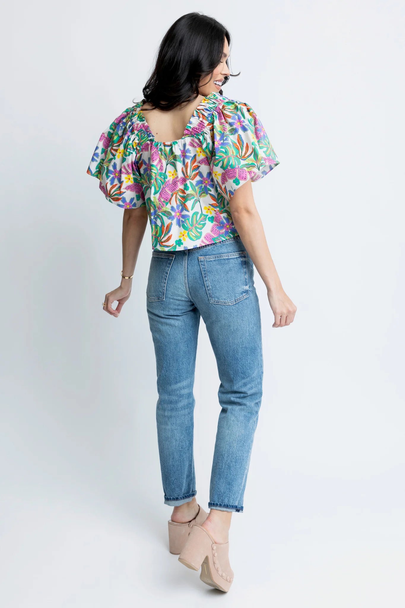 Square Neck Poplin Top