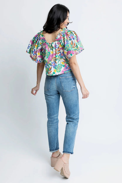 Square Neck Poplin Top