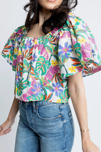 Square Neck Poplin Top