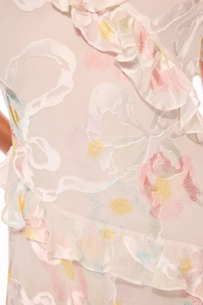 Lomina Pastel Ruffle Mini Dress