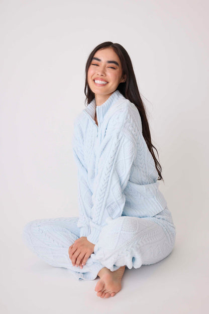 Chenille Cozy Cable Quarter Zip Sweater