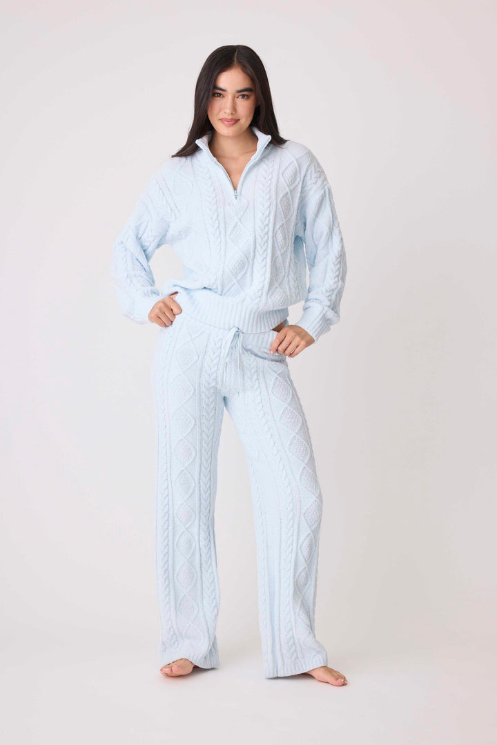 Chenille Cozy Cable Quarter Zip Sweater