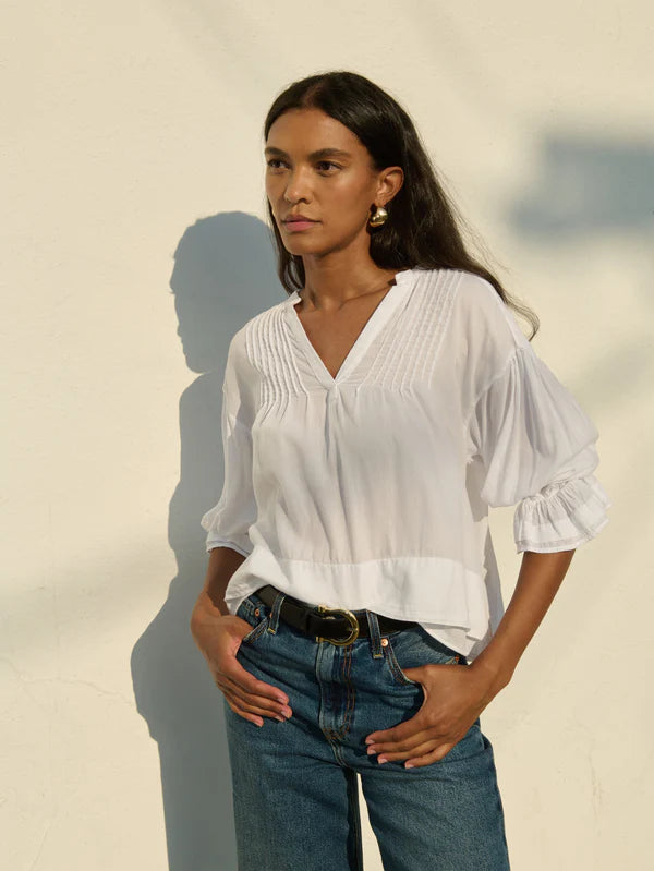 Scarlet Pintuck Top
