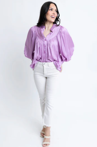 Satin Button Up Top
