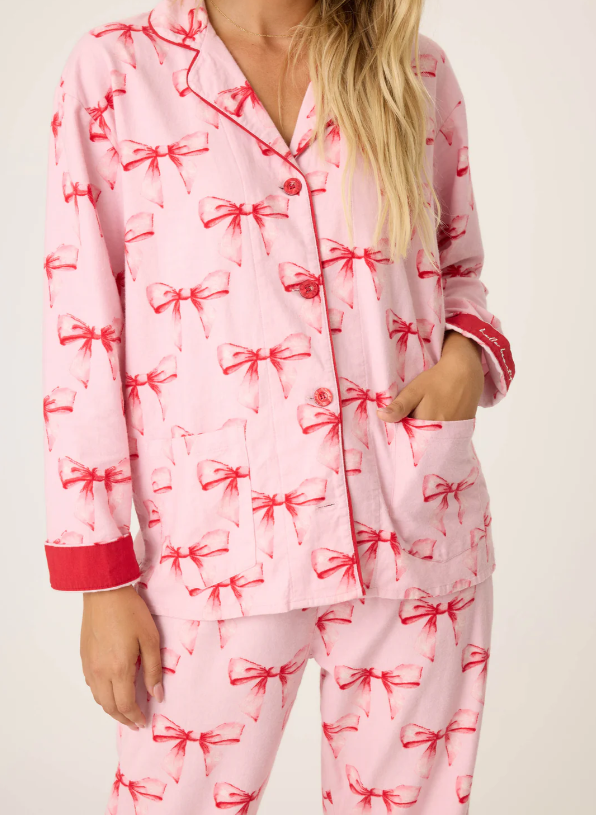 Ribbon & Bows Flannel PJ Set