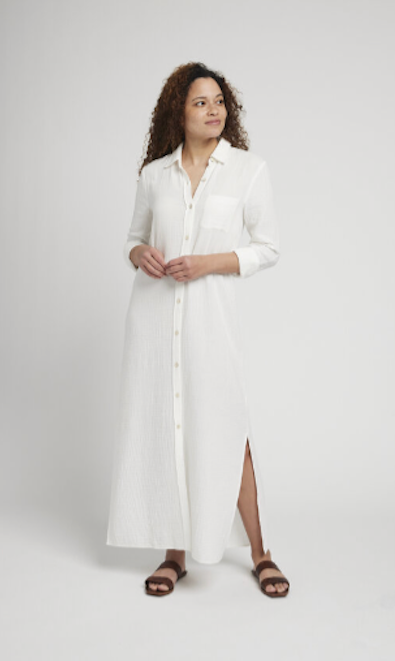 Dune Cotton Gauze Maxi Shirtdress