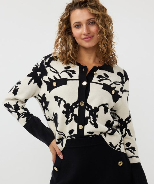 Cardigan Short 2Tone Jacquard