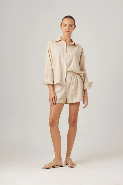 Stripe Linen Fuller Shorts