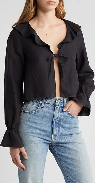 Camila Ruffle Tie Front Top