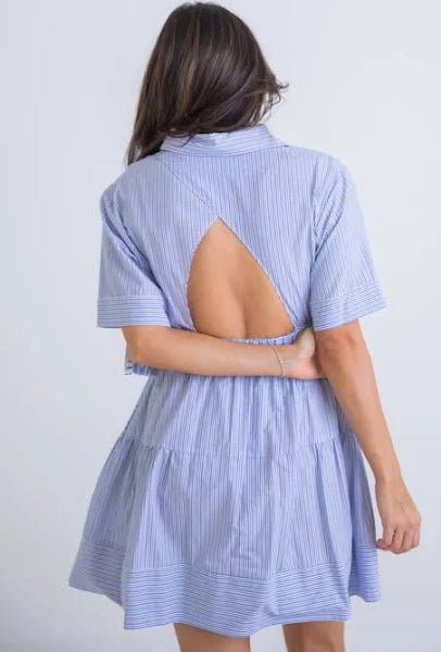 Poplin Stripe Button Up Dress